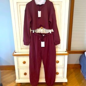 Grey Lab sweatpants WITH matching crop top included.